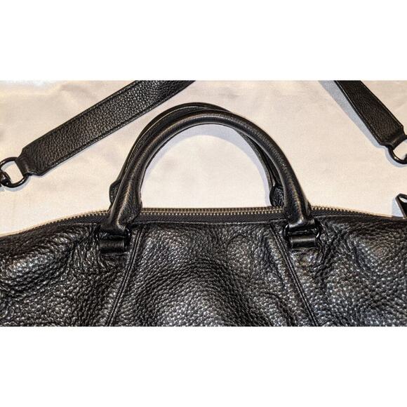 Rebecca Minkoff Large Black Pebbled Leather Satchel Crossbody Bag w/ Dust Bag - Picture 4 of 9